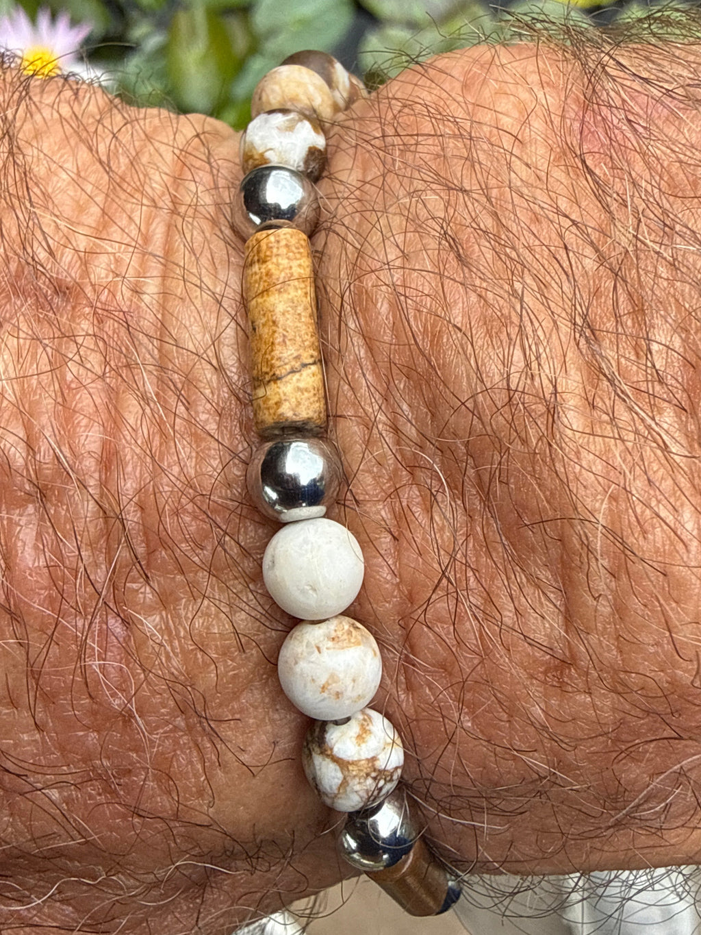 Custom Golden Tiger Eye, Wooden Opal & Jade Energy Bracelet