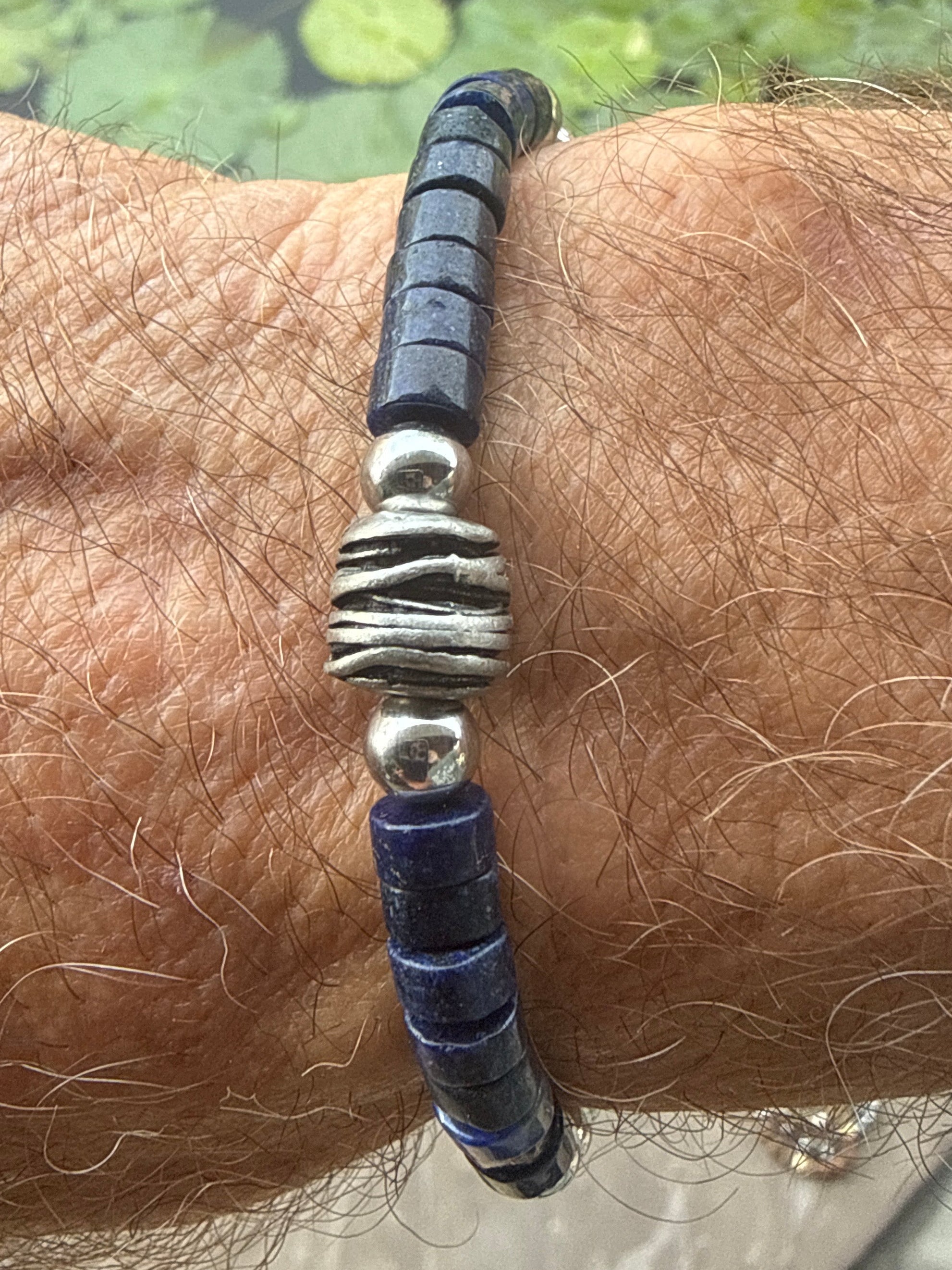Lapis Lazuli & Stainless Steel Bracelet