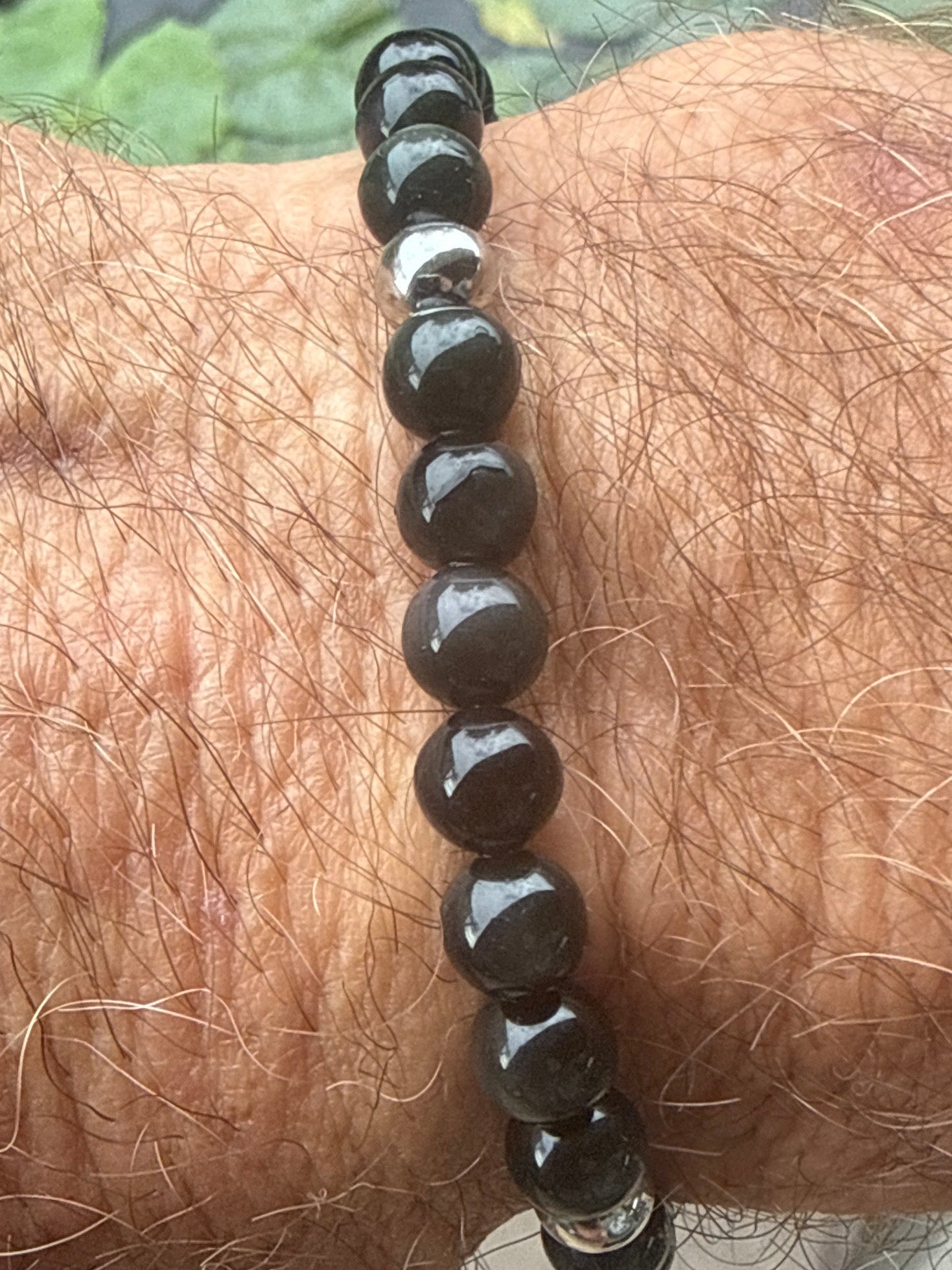 Rainbow Obsidian Bracelet with Stainless Steel.