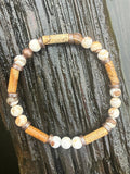 Wooden Opal & Tiger Eye Bracelet with Copper
