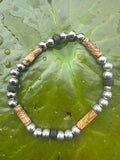 Tiger Eye & Stainless Steel Bracelet with Lava Rock.